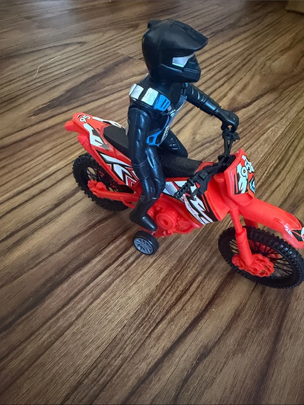 Red Kids Motocross Toy Bike with Rider - Durable Action Figure